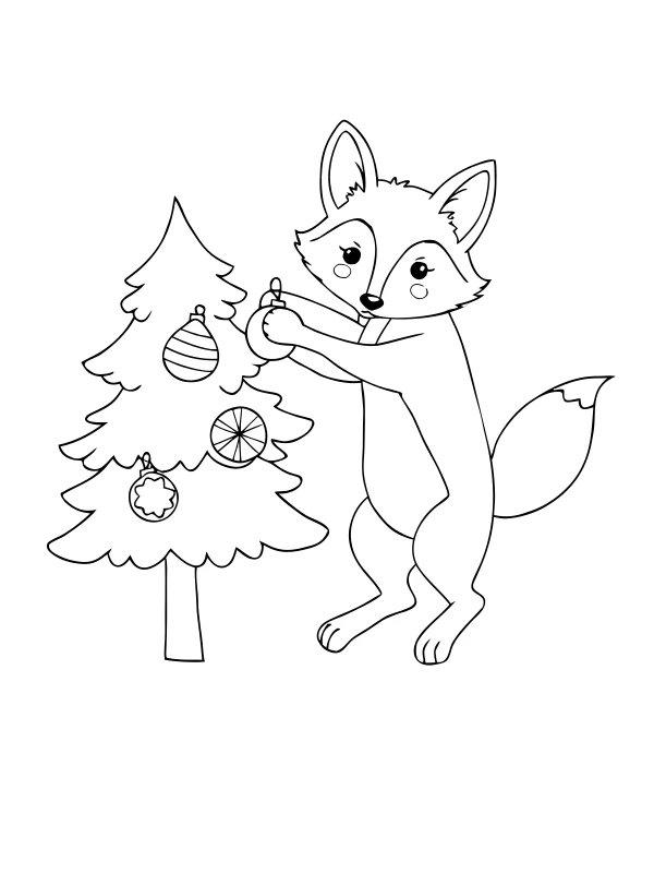 AI-generated christmas forest coloring page