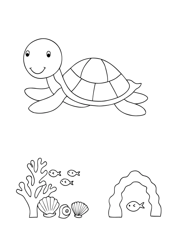 AI-generated ocean friends coloring page