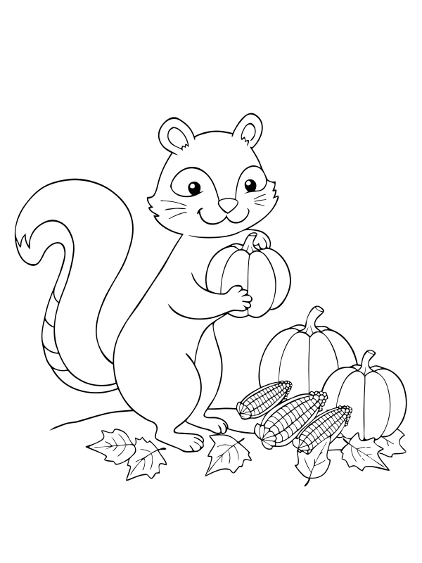 AI-generated autumn harvest coloring page