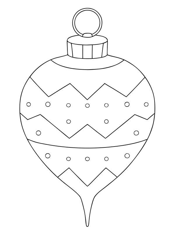 AI-generated black-and-white coloring page of long finial ornament