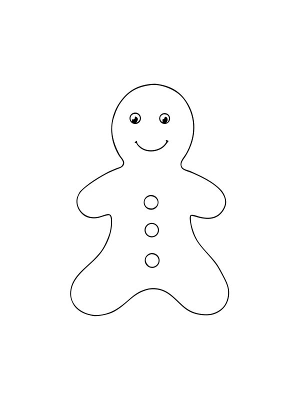 First AI-generated page from the gingerbread coloring set