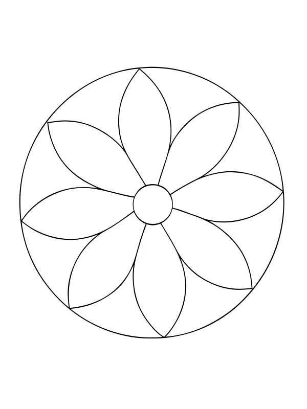 AI-generated black-and-white coloring page of leaf ring mandala
