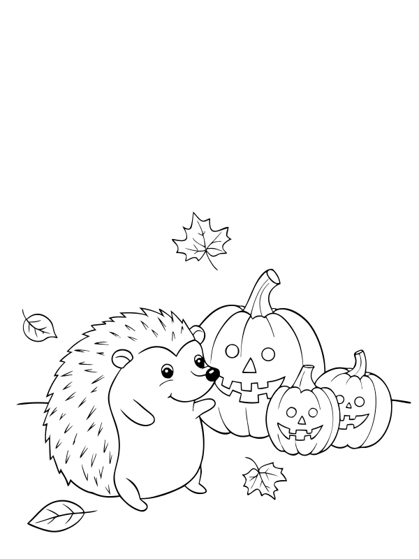 AI-generated pumpkin garden coloring page